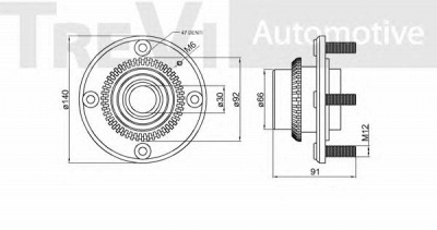 TREVI AUTOMOTIVE wb1498 -  Комплект подшипника ступицы колеса